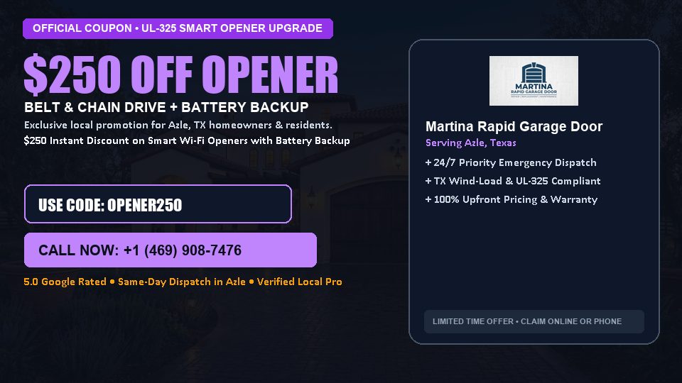 Martina Rapid Garage Door $250 OFF Premium LiftMaster Opener Installation
